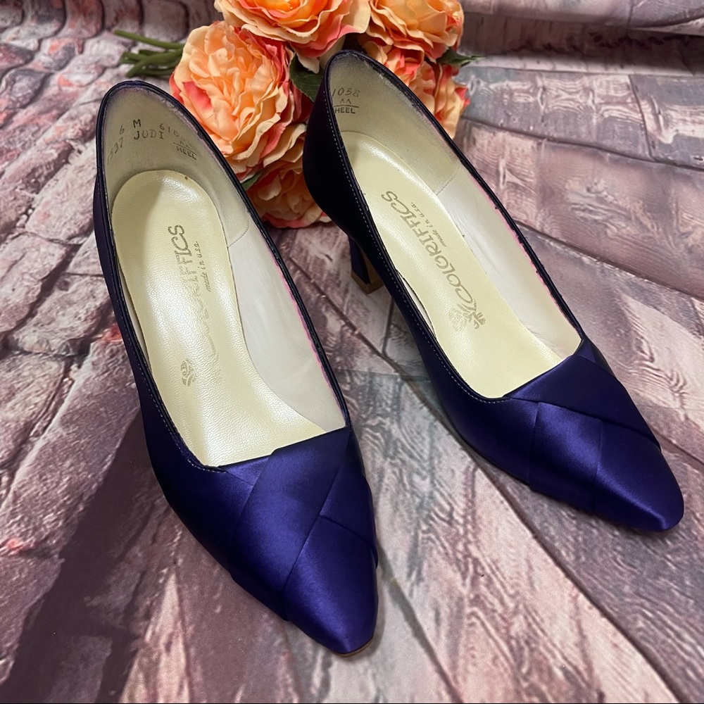 Vintage Coloriffics Purple Low Heels Size 6M